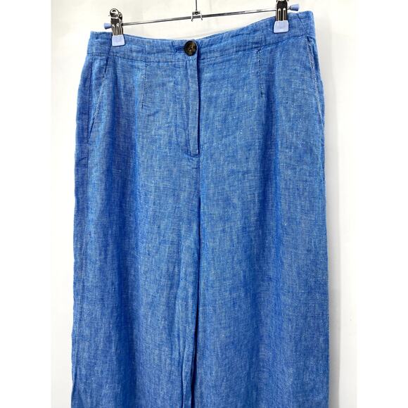 Boden Linen Blue Trousers Long - Picture 5 of 6